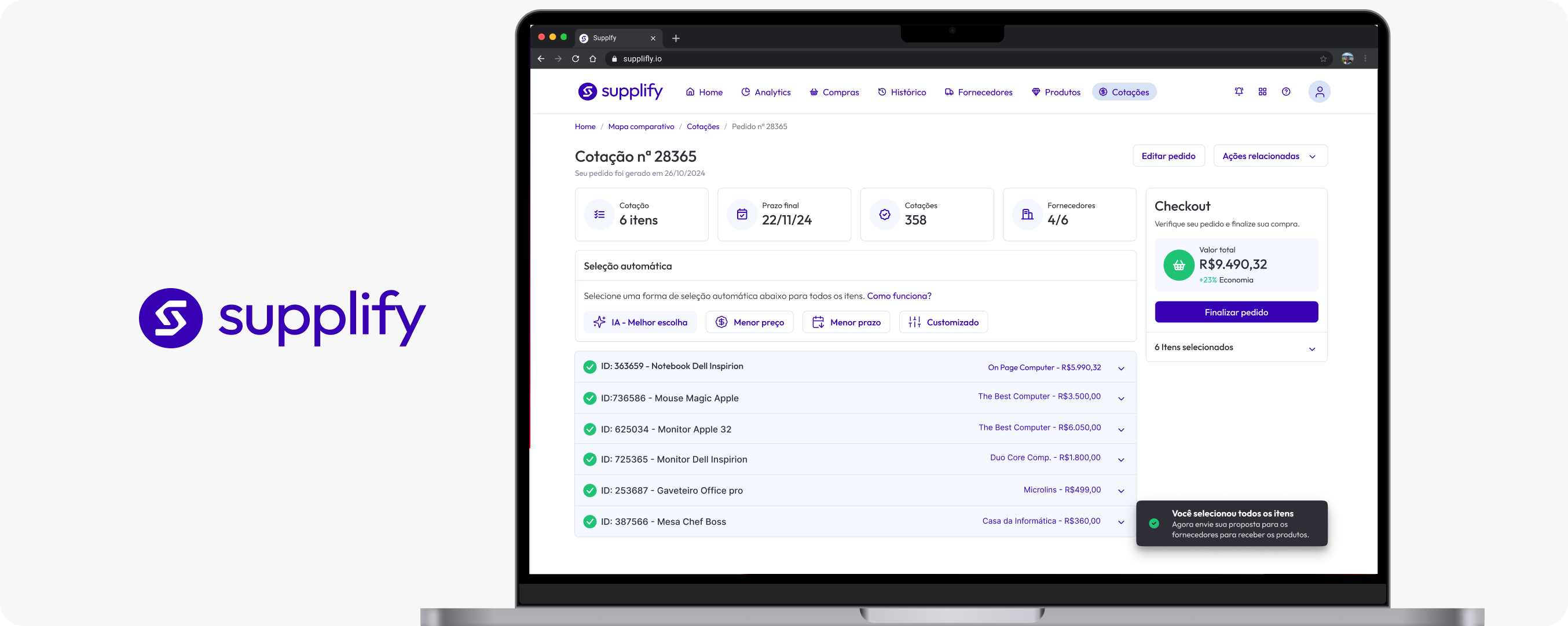 Supplify — Design de plataforma de procurement corporativo B2B. Case UX Design por Raphael Barboza